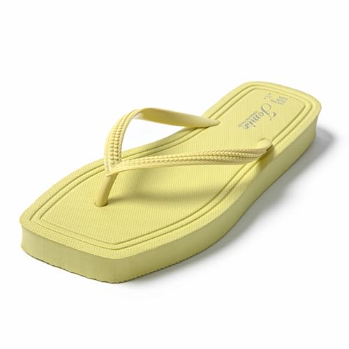 JOMIX Badeschuhe Sommer Sandalen Keilabsatz Flip Flops Damen für Strand Elegant Zehentrenner Hausschuhe Badelatschen (Grün, 36 EU, SD9325) von JOMIX