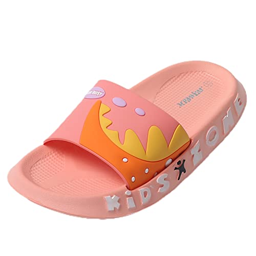 JOMIX Sommer Schlappen Kinder Jungen Mädchen Dinosaurier Sandalen Weiche Badelatschen Badeschlappen Schwimmbad Meer Strand (Orange, 31 EU) von JOMIX