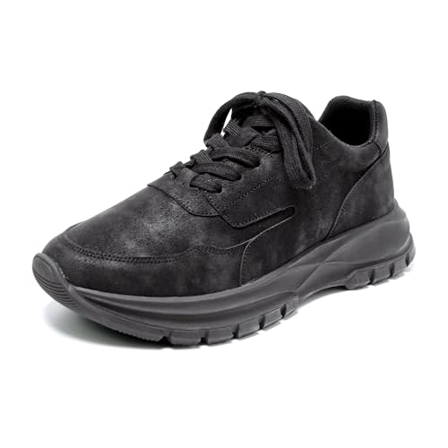 JOMIX Halbschuhe Schnürhalbschuhe Damen Straßenlaufschuhe Herbst Turnschuhe Freizeitschuhe Winter Sneaker für Walking (Schwarz, 38 EU, SD2401) von JOMIX