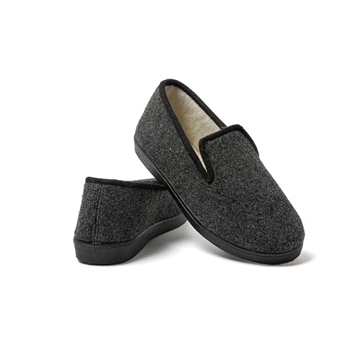 JOMIX Hausschuhe Herren Diabetiker Schuhe, Herren Niedrige Hausschuhe Senioren Winterschuhe Hausschuhe Breiter Fuß Filzpantoffeln Mit Memory Foam Sohle (Schwarz, 44 EU, MU1023) von JOMIX