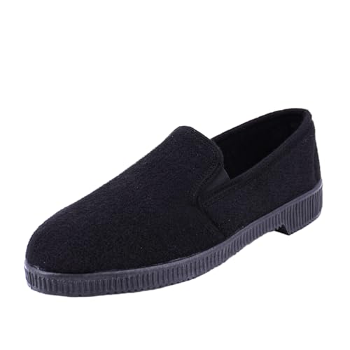 JOMIX Hausschuhe Herren Rutschfest mit Gummisohle Warme Pantoffeln Geschlossen Antirutsch für Winter Bequeme Slippers Mokassin ITU2517 Schwarz 41 von JOMIX