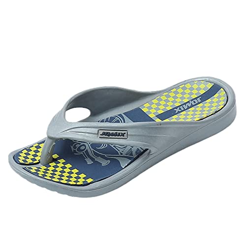 JOMIX Sommer Flip Flops Kinder Jungen Mädchen Schlappen Weiche Bunte Fußbett Sandalen Badelatschen Badeschlappen Schwimmbad Meer Strand (Hellgrau, 33 EU) von JOMIX