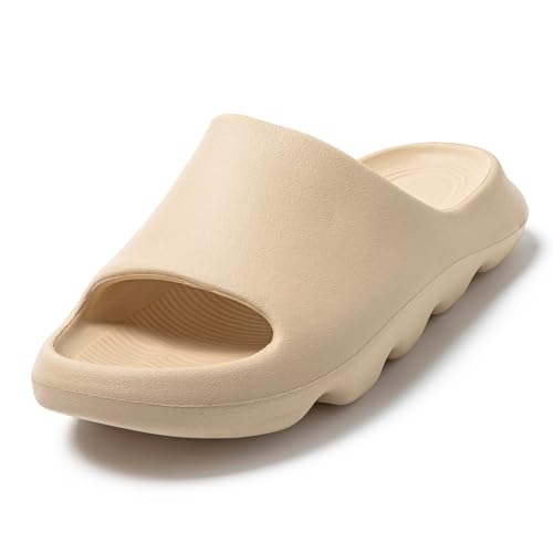 JOMIX Herren Badelatschen - Badeschuhe Sommer rutschfeste Badeschlappen Leicht Eva Pantoletten Indoor Outdoor SU9032 (Beige, 42-43EU) von JOMIX