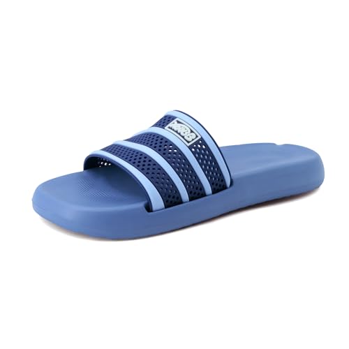 JOMIX Herren Badelatschen Leicht Badeschuhe Atmungsaktiv Badeschlappen Rutschfest Schlappen (MES250414, Blau, 44-45EU) von JOMIX