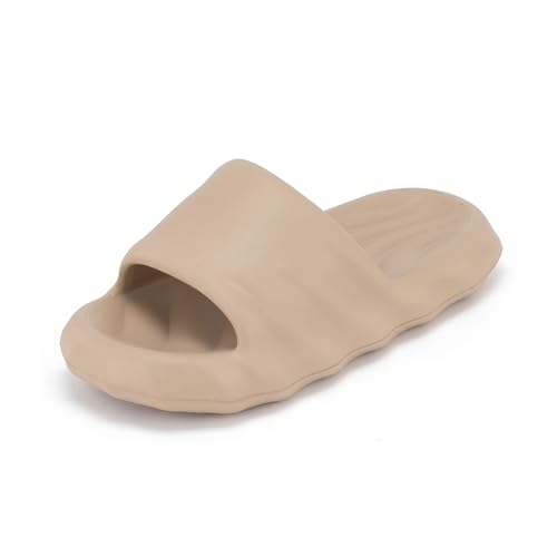 JOMIX Herren Badelatschen - Sommer rutschfeste Badeschlappen Weich Badeschuhe Leicht 100% Eva Hausschuhe Indoor Outdoor MES250470 (Khaki, 42-43EU) von JOMIX