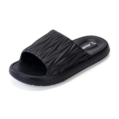 JOMIX Herren Badeschuhe Sommer rutschfest Badeschlappen Badelatschen Leicht Eva Slipper Weich Schlappen Pool Strand Schwimmen (Schwarz, 42-43EU, MES250270) von JOMIX