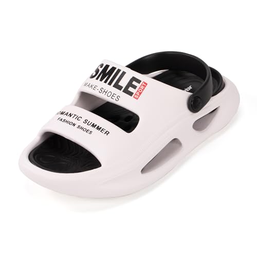 JOMIX Herren Badeschuhe - Sommer Weich Badeschlappen Rutschfeste Badelatschen Leicht Sandalen Schwimmbad Strand Beach Pool Schuhe Indoor Outdoor MES250471 (Weiß, 42-43EU) von JOMIX