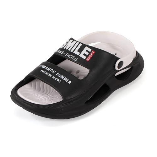 JOMIX Herren Badeschuhe - Sommer Weich Badeschlappen rutschfeste Badelatschen Leicht Sandalen Schwimmbad Strand Beach Pool Schuhe Indoor Outdoor MES250471 (Schwarz, 45-45EU) von JOMIX