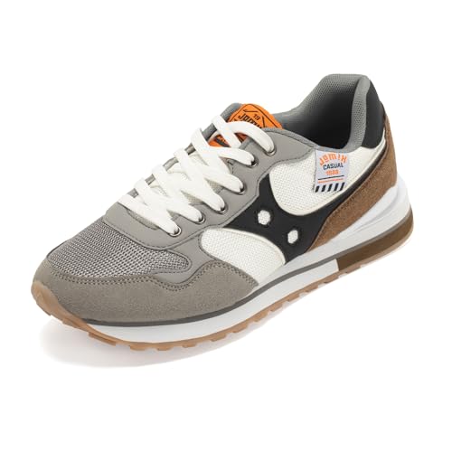 JOMIX Herren Laufschuhe - Sportschuhe Atmungsaktiv Turnschuhe Leicht Sneaker Joggingschuhe Straßenlaufschuhe Tennis Gym Fitness Jogging Walkingschuhe MOS250551 (Grau Khaki, 43EU) von JOMIX
