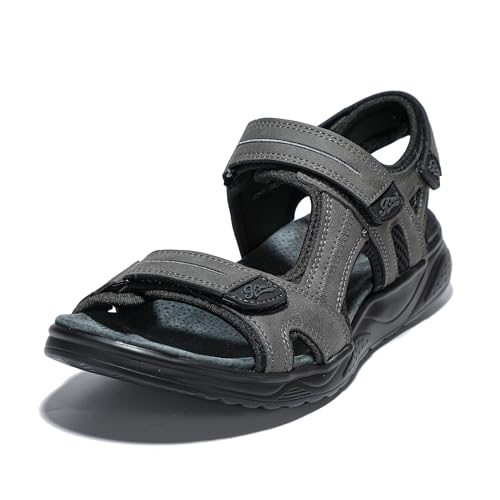 JOMIX Herren-Sandalen für den Sommer, bequem, sportlich, flach, Trekking, Meer, Strand, grau, 44 EU von JOMIX