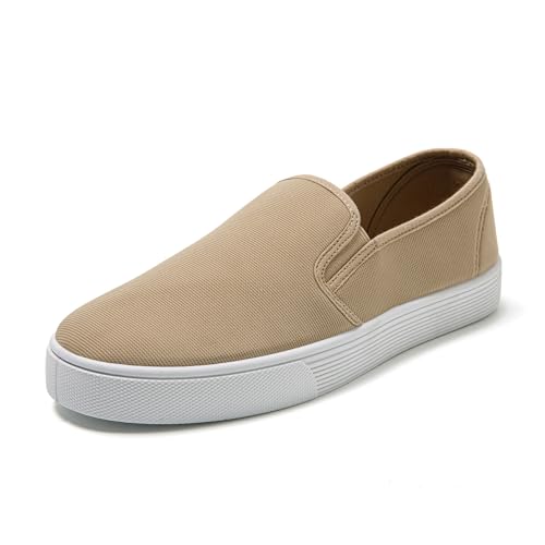 JOMIX Herren Slipper Männer Slip On Loafer Fläche Halbschuhe Bequemschuhe Sneaker mit Gummizug (MSS250587, Khaki, 45 EU) von JOMIX