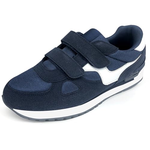 JOMIX Walkingschuhe mit Klettverschluss Straßenlaufschuhe Sports Schuhe Freizeitschuhe Gesundheitsschuhe Atmungsaktiv Turnschuhe (Blau, 41 EU, SU8138) von JOMIX