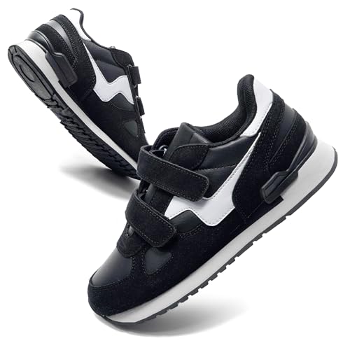 JOMIX Herren Sneaker Klettverschluss Sportschuhe Turnschuhe Laufschuhe Atmungsaktive Trainers Outdoor Fitness Gym (Schwarz, 45 EU) von JOMIX