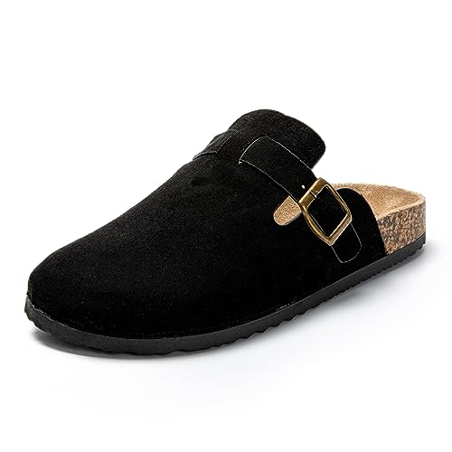 JOMIX Herren Sommer Pantoletten Slip On Leichte Sandalen Vaterstag Clogs Atmungsaktive Sandalen (Schwarz, 40 EU, MU8676) von JOMIX