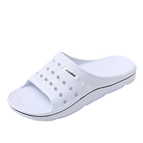 JOMIX Herren Pantoletten mit Fußbett Sandalen Bequem Sandaletten Sommer Elegant Sommerschuhe Vatertag (Weiß, 41 EU, SU8082) von JOMIX