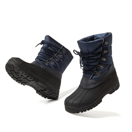 JOMIX Herren Unisex Winterstiefel Winter Boots Bequeme Warm Gefüttert Schneestiefel Wasserdicht Rutschfeste Plattform Stiefel (Blau, 40 EU, MU1004) von JOMIX