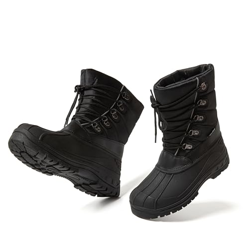 JOMIX Herren Unisex Winterstiefel Winter Boots Bequeme Warm Gefüttert Schneestiefel Wasserdicht Rutschfeste Plattform Stiefel (Schwarz, 40 EU, MU1004) von JOMIX