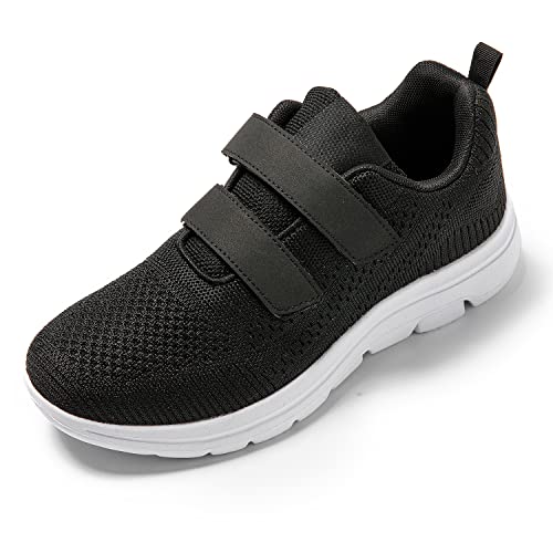 JOMIX Sneaker Damen Sportschuhe Turnschuhe Straßen Laufschuhe Klettverschluss Atmungsaktive Trainers Fitness Gym (05 Schwarz & Weiß, 38) von JOMIX