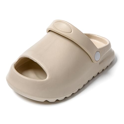 JOMIX Kinder Badeschuhe - Jungen Mädchen Badelatschen Sommer rutschfeste Badeschlappen Clogs Leicht 100% Eva Hausschuhe SP9283 (Beige, 27EU) von JOMIX
