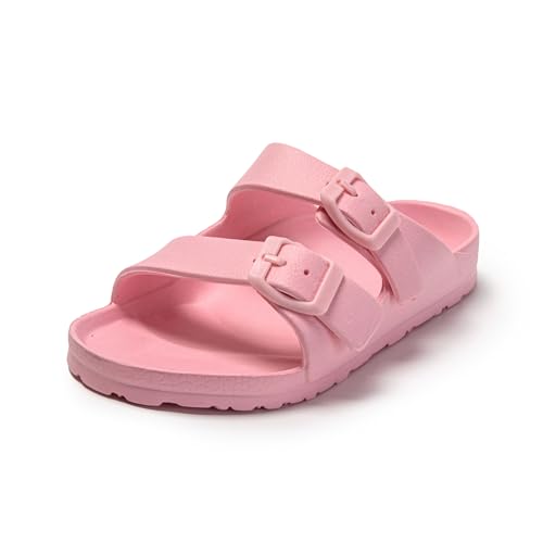 JOMIX Kinder Badeschuhe - Sommer Badeschlappen Flache Leicht Eva Badesandalen Jungen Mädchen rutschfeste Badelatschen Verstellbar Schnalle Strand Sanladen SB9418 (Rosa, 30 EU) von JOMIX