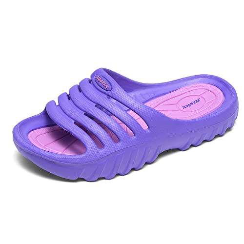 JOMIX Pantoletten Kinder Flache Badelatschen Sandalen Sommerschuhe Pantoffeln Dusch & Badeschuhe (Lila Rosa, 31 EU, SB2020) von JOMIX