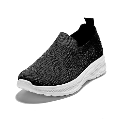 JOMIX Laufschuhe Frühling Atmungsaktiv Turnschuhe Schnürer Sportschuhe Sneaker für Damen (Schwarz, 39 EU, SD9135) von JOMIX