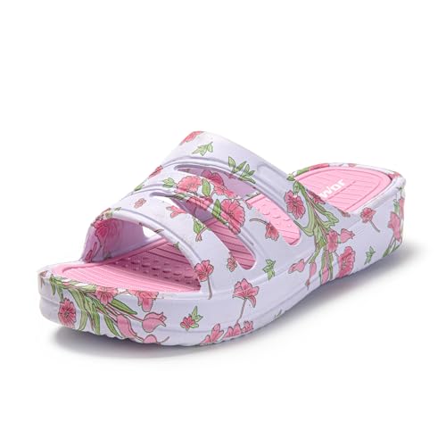 JOMIX Leichte Sommer Sandalen Plateau Pantoletten Badeschuhe Damen Slippers Slides Sandalen Hausschuhe (Rosa, 39 EU,SD9309) von JOMIX