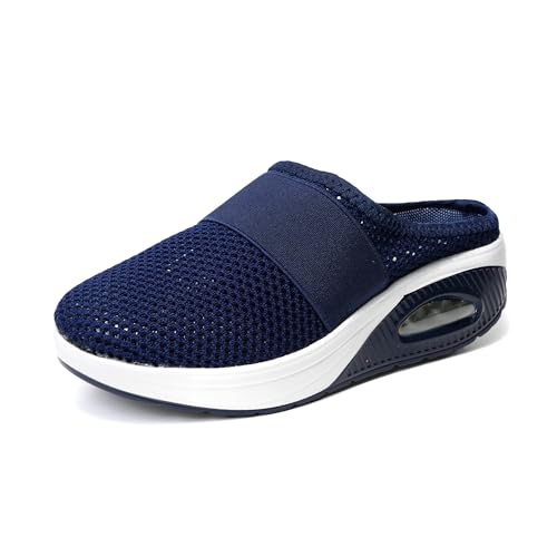 JOMIX Orthopädische Hausschuhe Damen Senioren Warm Gesundheitsschuhe Frauen Diabetiker Schuhe Senioren Hallux Valgus Schuhe Herren Indoor (Dunkelblau 40 EU, SD2443) von JOMIX