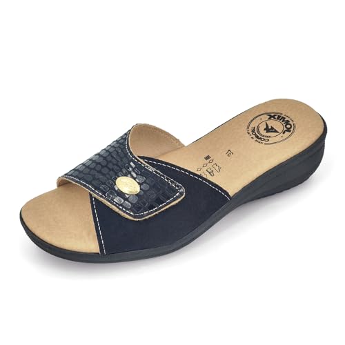 JOMIX Pantoletten Damen mit Absatz Bohemia Strandsandalen Sandalen Sommerschuhe Pantoffeln Alte Frauen (Schwarz, 38 EU, ITD1507) von JOMIX