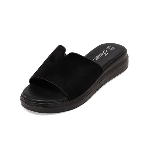 JOMIX Sandalen Damen Sommer Pantoletten Bequem Strandschuhe Elegant Strandsandalen Bohemian Meer Pool Strand Hausschuhe (Schwarz, 40EU, WFC250359) von JOMIX