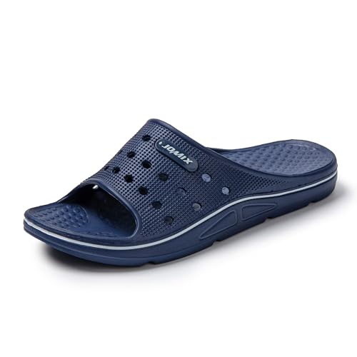 JOMIX Schlappen Damen Badelatschen Sommer Badeschuhe Leicht Sandalen 100% Eva Badeschlappen Slipper Pantoletten (Marine, 38EU, SD8083) von JOMIX