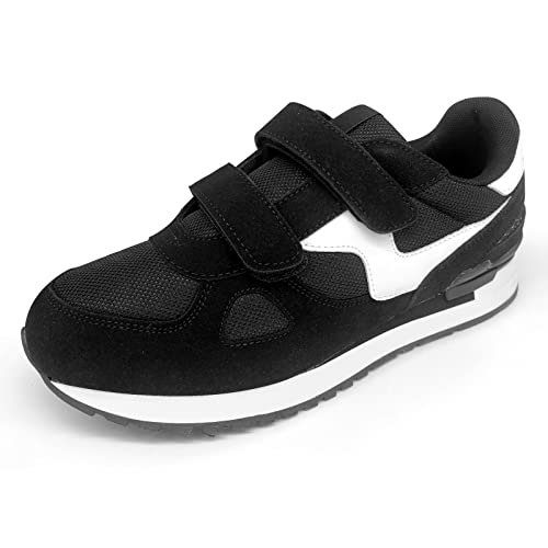 JOMIX Slip-On-Schuhe Laufschuhe Herren Gesundheitsschuhe Sportschuhe Atmungsaktiv Turnschuhe rutschfeste Sneaker mit Klettverschluss (Schwarz, 41 EU, SU8138) von JOMIX