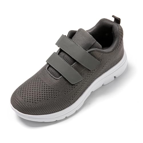 JOMIX Sneaker Herren Sportschuhe Turnschuhe Straßen Laufschuhe Klettverschluss Atmungsaktive Trainers Fitness Gym (A Dunkelgrau, 45) von JOMIX