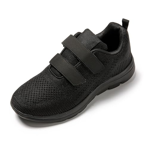 JOMIX Sneaker Herren Sportschuhe Turnschuhe Straßen Laufschuhe Klettverschluss Atmungsaktive Trainers Fitness Gym (A Schwarz, 44) von JOMIX