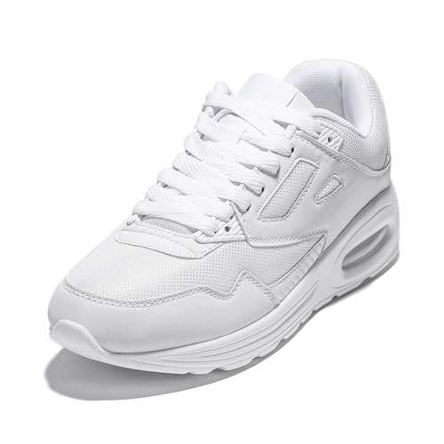 JOMIX Sneaker Herren Sportschuhe mit Luftpolster Turnschuhe Atmungsaktives Joggingschuhe Straßen Laufschuhe Trainers Gym Fitness Running Shoes (Weiß, 46EU, MOS2500) von JOMIX