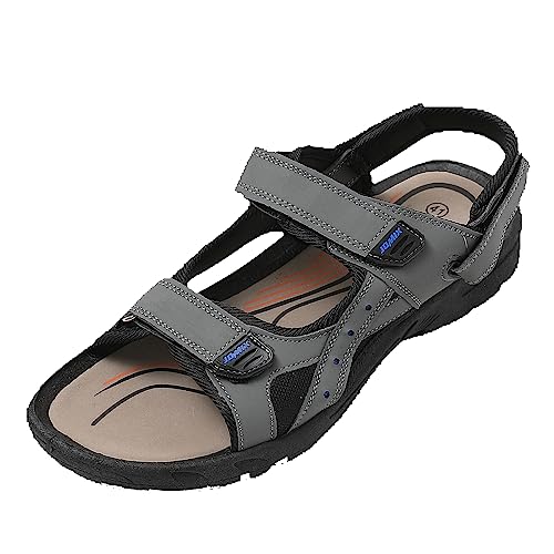 JOMIX Sommer Athletische Sandalen Damen Klettverschluss Wandersandalen Outdoor Strandschuhe Reisen Trekking Wander (W09 Grau, 36 EU) von JOMIX