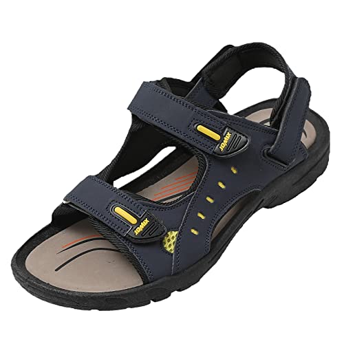 JOMIX Sommer Athletische Sandalen Herren Klettverschluss Anti-Rutsch Wandersandalen Outdoor Strand Reisen Trekking Wander (M08 Marine, 41 EU) von JOMIX