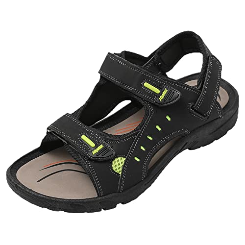 JOMIX Sommer Athletische Sandalen Herren Klettverschluss Anti-Rutsch Wandersandalen Outdoor Strand Reisen Trekking Wander (M08 Schwarz, 40 EU) von JOMIX