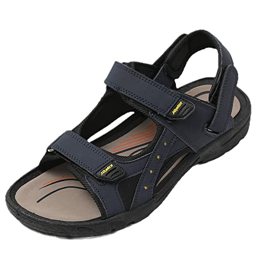 JOMIX Sommer Athletische Sandalen Herren Klettverschluss Anti-Rutsch Wandersandalen Outdoor Strand Reisen Trekking Wander (M09 Blau, 41 EU) von JOMIX