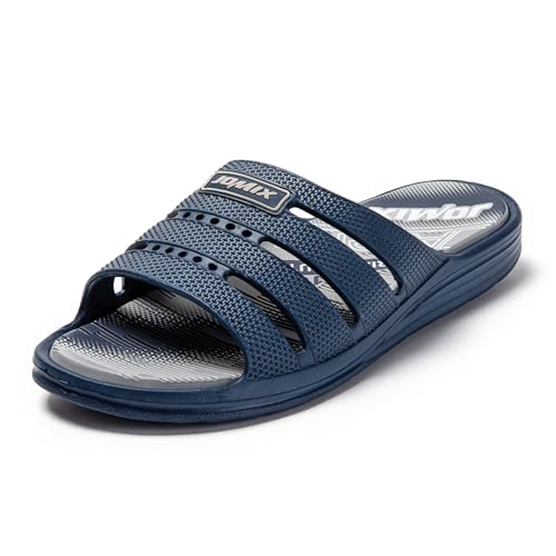 JOMIX Sommer Badelatschen Unisex Badeschuhe Schlappen Flach Pantoletten Herren Badelatschen Sommer Slipper Slides (Blau, 41 EU, SU9234) von JOMIX