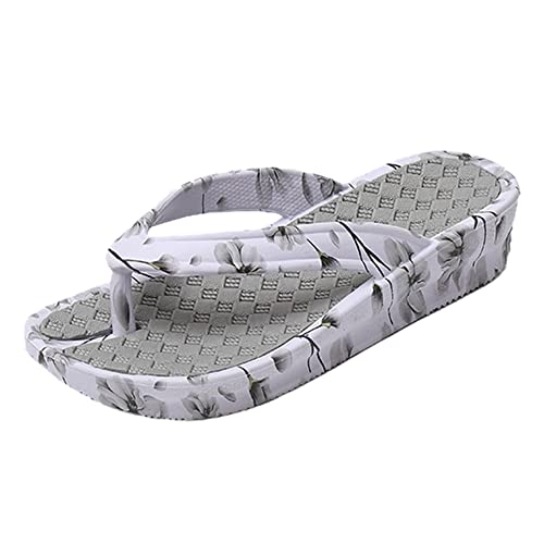 JOMIX Top Zehentrenner Pantoletten Damen Sommer Plateau Flip Flops Sandalen Strandsandalen Dusch und Badeschuhe (03 Grau Größe Klein 1 Nummer, 36EU, SD5400) von JOMIX