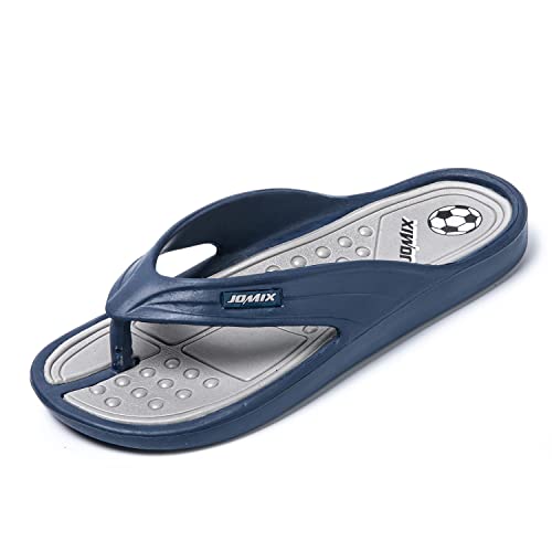 JOMIX Sommer Flip Flops Herren Schlappen Sportliche Slide Sandalen Slip auf Bequeme Leichte Sommer Slipper (Marine, 43 EU) von JOMIX