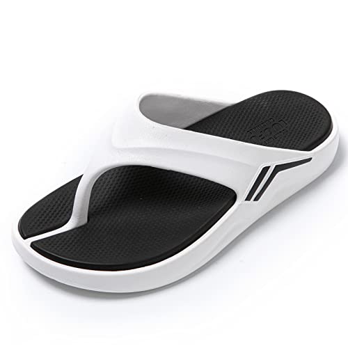 JOMIX Sommer Flip Flops Herren Sportlicher Zehentrenner Weiche Sandalen Badelatschen Strandschuhe Meer Pool Strand (Weiß, 41 EU) von JOMIX