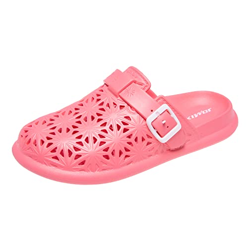 JOMIX Pantoletten Damen Sandalen mit Weich Fußbett Alte Frauen Sommer Orthopädische Clogs Gesundheitsschuhe (Rot, 38 EU, SD2629) von JOMIX