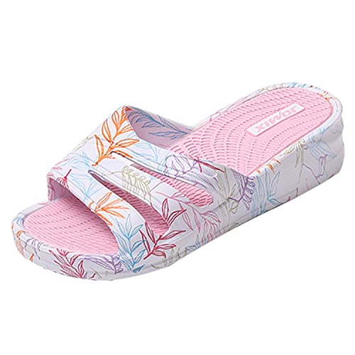 JOMIX Sommer Schlappen Damen Sandalen Hawaiianischer Stil Bunte Badelatschen Badeschlappen Meer Pool Strand Schwimmen Indoor Outdoor (01 Rosa, 39 EU) von JOMIX