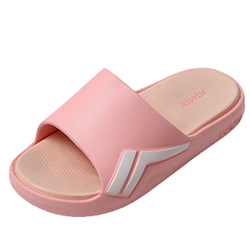 JOMIX Sommer Schlappen Damen Sandalen Sportliche Badelatschen Badeschlappen Weiche Fußbett Meer Pool Strand Schwimmen Indoor Outdoor (Rosa, 39 EU) von JOMIX