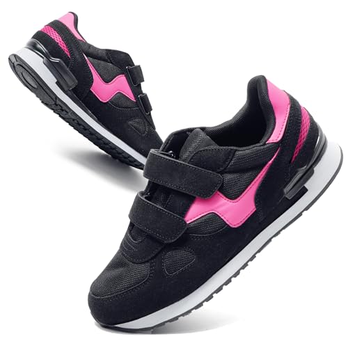 JOMIX Sportschuhe Laufschuhe Denim Leinwandschuhe Damen Classic Sneaker mit Luftpolster Turnschuhe Sneaker Klettverschluss Damen (Rose, 37 EU, SD8138) von JOMIX