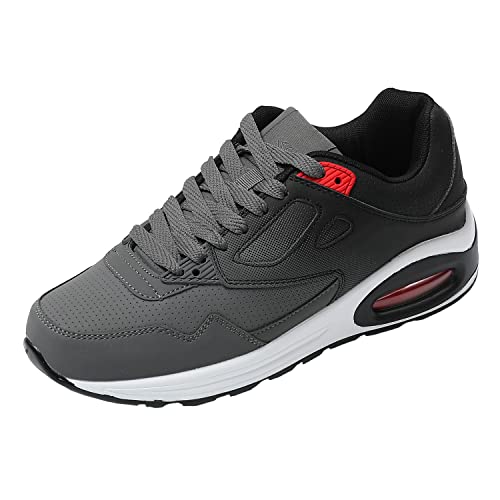 JOMIX Sportschuhe Sneaker Herren Laufschuhe Straßenlaufschuhe Turnschuhe Atmungsaktiv mit Luftkissen Outdoor Fitness Gym (Dunkelgrau, 43) von JOMIX