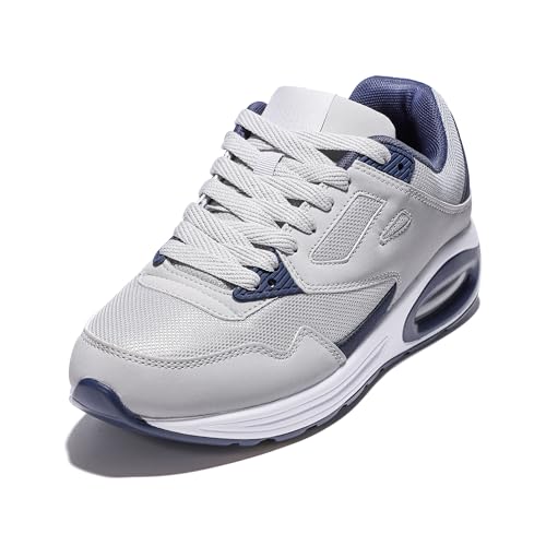 JOMIX Sportschuhe Sneaker Herren Laufschuhe Straßenlaufschuhe Turnschuhe Atmungsaktiv mit Luftkissen Outdoor Fitness Gym (Grau Blau, 45 EU) von JOMIX