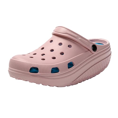 JOMIX Taumel Clogs Damen Lustig Sommer Orthopädische Sandalen Berufsschuhe Massage Pantoletten Clogs (Rosa, 36-37 EU, SD9526) von JOMIX